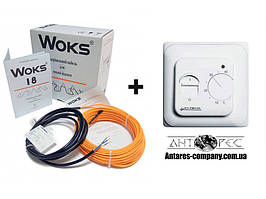 Тепла підлога під плитку Woks-18 двожильний кабель 160 Вт (8 м) 0.7 м2 - 1 м2 серія RTC 70.26