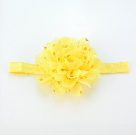 Пов'язка дитяча з квіткою жовта - окружність 34-48см, діаметр квітки 10см