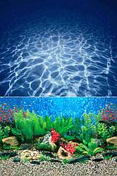 Фон для аквариума двусторонний 3Д растения\морское дно, высота 50 см, 9019\9063