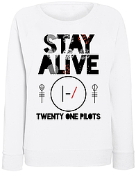 Жіночий світшот Twenty One Pilots - Stay Alive (білий)