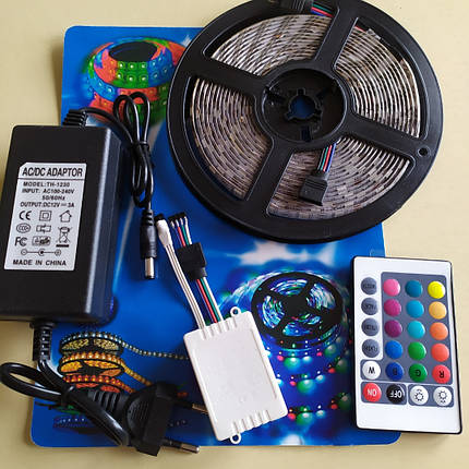 Комплект Світлодіодної Стрічки Led Strip 5050 RGB з пультом управління, фото 1