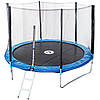 Батут для дітей Atleto 252 см із драбинкою, зовнішня сітка. Колір синій., фото 4
