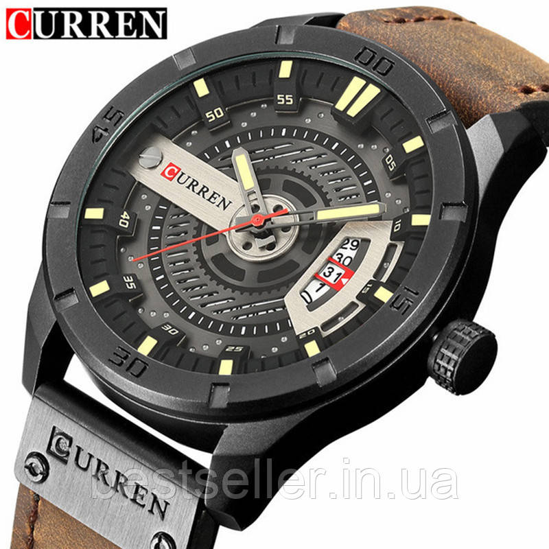 Часы CURREN 8301 Black Brown 47mm (Quartz).