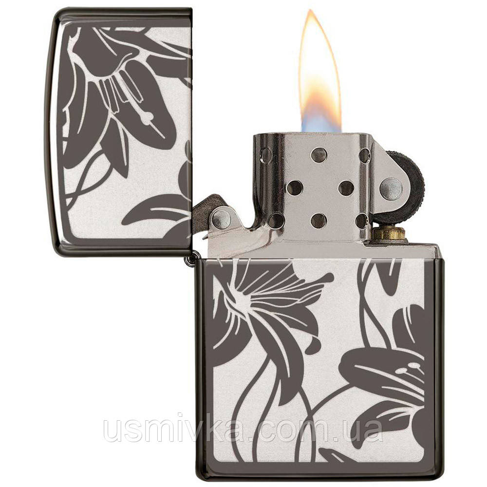 Зажигалка Zippo 29426 Lily Black Ice - фото 2 - id-p672280859