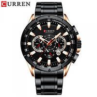 Часы CURREN 8363 Chronograph Black Gold 47mm (Quartz).