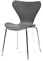 Стул Max (Макс) Metal-2 серый на хромированных ногах штабелируемый, дизайн Arne Jacobsen Series 7 chair 10285