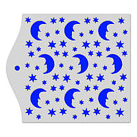 Фон Месяц и звезды трафарет для пряников 12,5*12,5 см (TR-2)