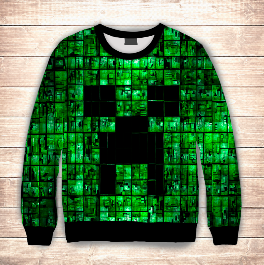 Світшот 3D MINECRAFT GREEN