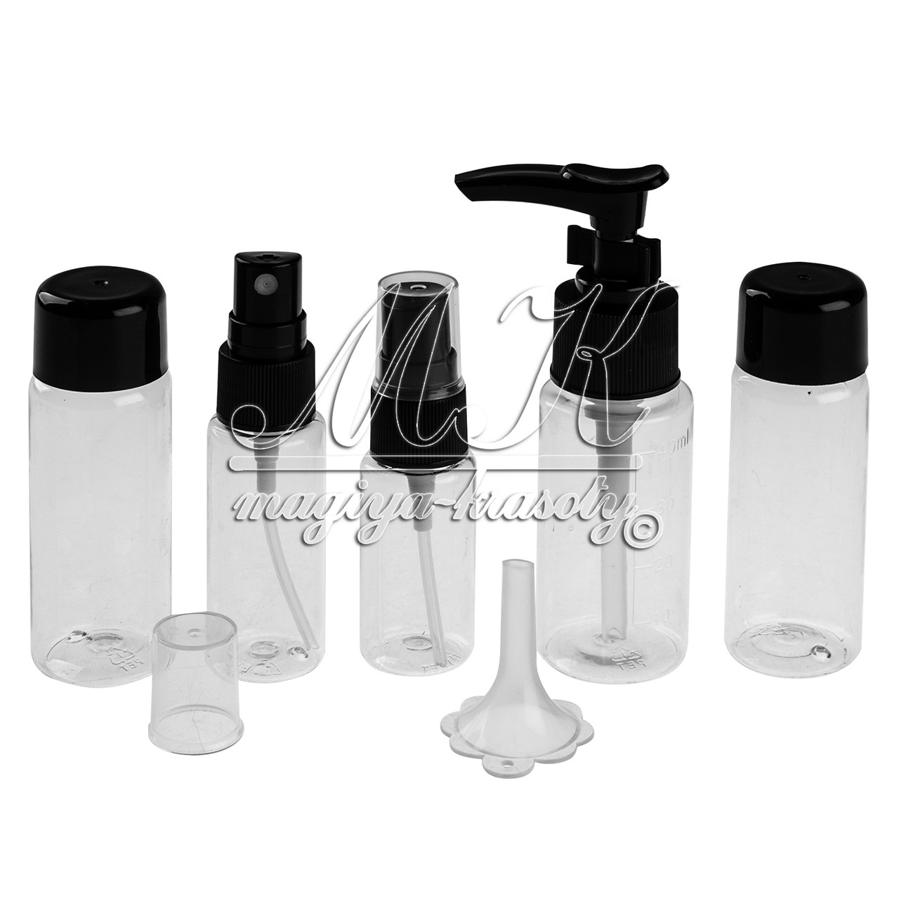 Дорожній набір 7в1 прозорий, фото 1