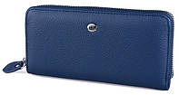 Женский кожаный кошелек клатч на молнии ST 238 синий натуральная кожа
