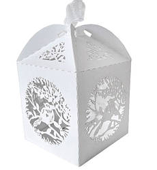 Бонбоньєрка (коробочка для цукерок) "Birds", матеріал картон, колір - білий