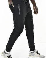 Спортивні штани чоловічі з манжетами Чорні Розмір S
