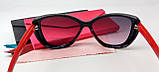 Сонцезахисні окуляри Dior 11207 Col.5 котяче око колір оправи чорний глянсовий, червоні дужки, лінзи градієнт, фото 5