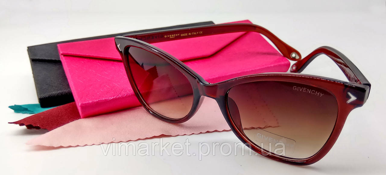 Сонцезахисні окуляри Givenchy GV7265 котяче око колір оправи коричневий прозорий, лінзи коричневий градієнт