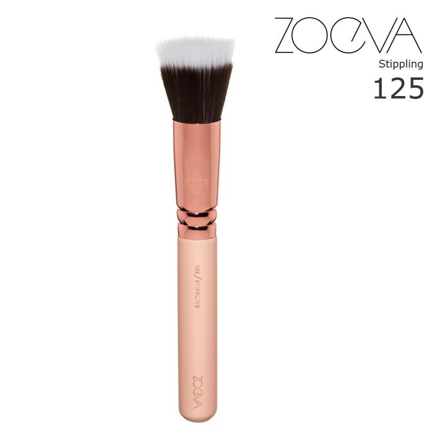 Кисть дуофибра Zoeva 125 для основи і пудри Golden Rose