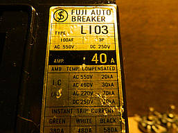 Автоматичний вимикач 70 кА 40 А 3 фази FUJI