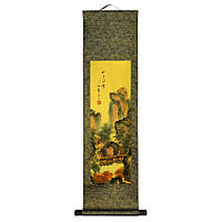 Свиток настенный Пейзаж Шёлк Рисовая бумага Краски 90х25 см Цветной (25034)