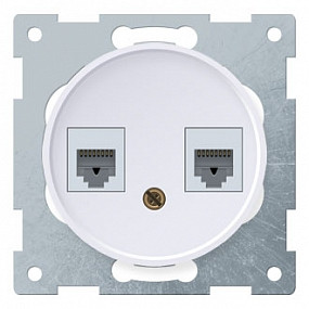 Розетка подвійна телефон/комп'ютер RJ11/RJ45 кат.5e, колір білий, Florence