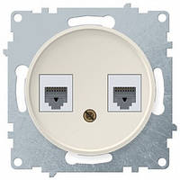 Розетка подвійна комп'ютерна RJ45 кат.5e, бежевий, Florence