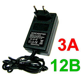 Блок живлення (адаптер) 12V 3A 36W у пластиковому корпусі розетковому