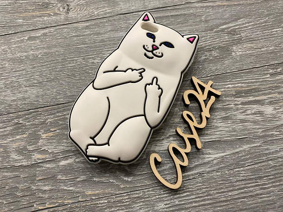 Гумовий 3D чохол Finger cat для Apple iPhone 5/5S/SE, фото 1