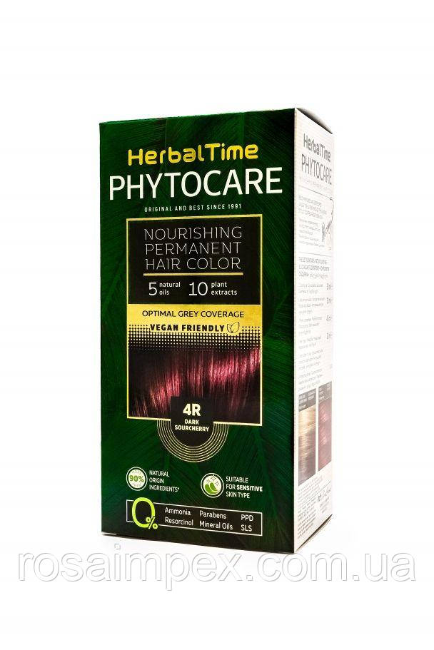 4R Темна вишня Стійка фарба для живлення волосся Herbal Time PHYTOCARE, фото 1