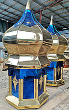 Купол церкви з синіми "галстукамы" і декором на барабані, нітрид титану