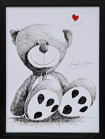 Фотокартина у дерев'яній рамі Bear 1 30х40 см POS-3040-155, фото 1