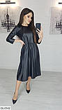 Сукня до колін з еко-шкіри, фото 3