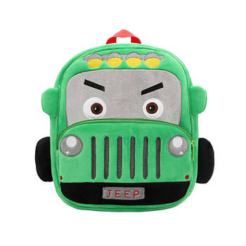 Рюкзак велюровий дитячий Car (зелений)