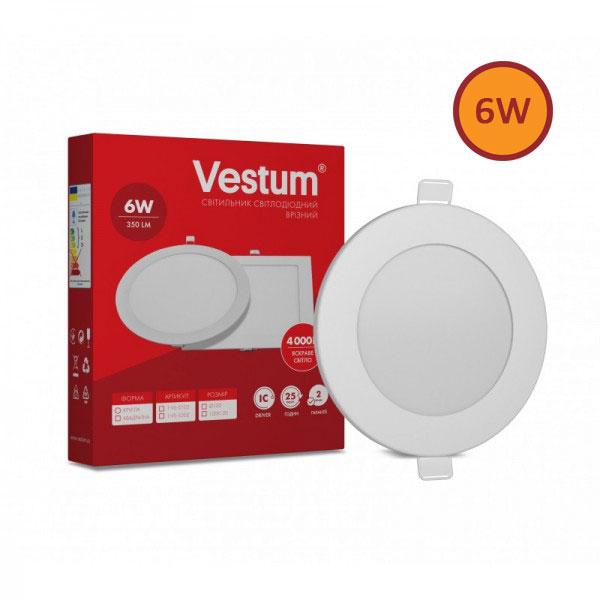 Світильник LED врізний круглий світлодіодний Vestum 6W 4000K 220V