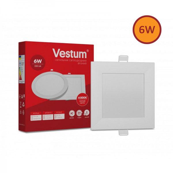 Світильник LED врізний квадратний світлодіодний Vestum 6W 4000K 220V