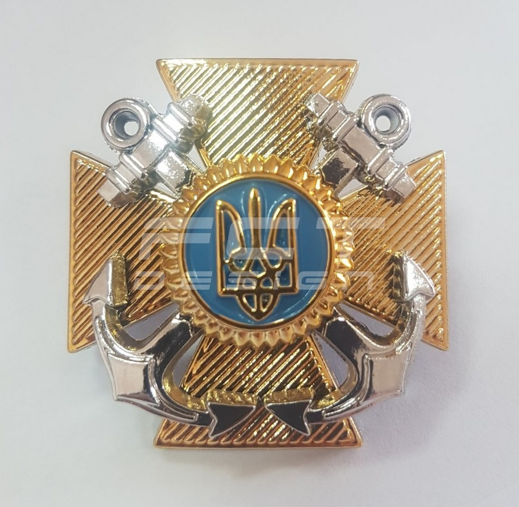 Кокарда хрест ВМС нового зразка пластик \ Військово-Морські Сили України на кашкет