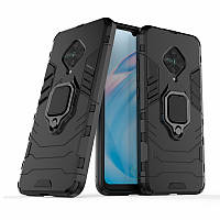 Чохол Ring case для Vivo V17 броньований бампер з кільцем чорний