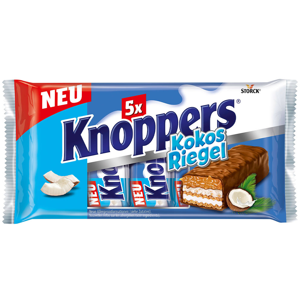 Knoppers KokosRiegel Вафельні батончики з кокосом і карамеллю 200g