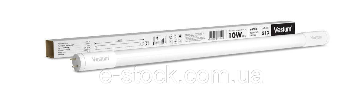 Світлодіодна лампа T8 600 мм 10W 850Лм 6500K 175-250V G13 1-VS-4001