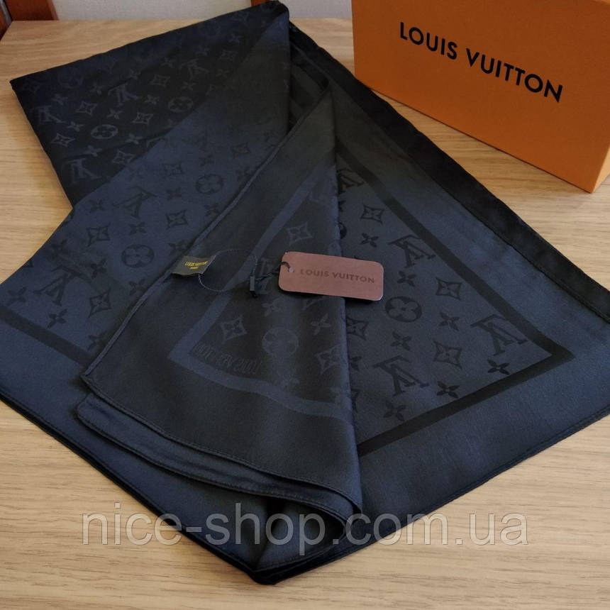 Хустка Louis Vuitton шовкова чорна, фото 1