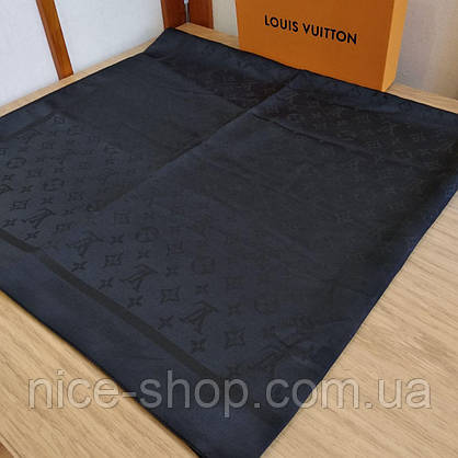 Хустка Louis Vuitton шовкова чорна, фото 5