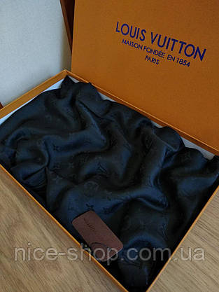 Хустка Louis Vuitton шовкова чорна, фото 4