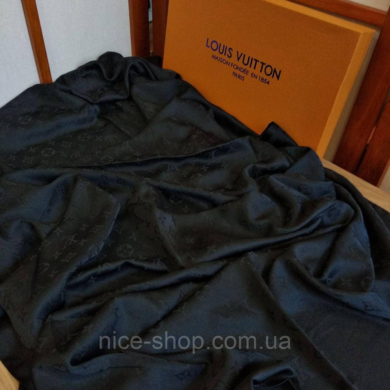 Палантин Louis Vuitton шовковий чорний