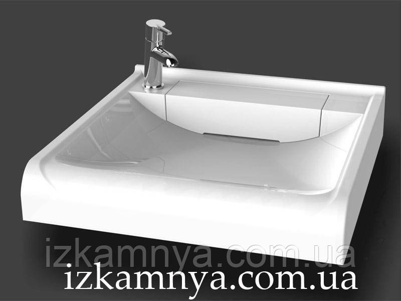 Раковина умивальник на пральну машину із литого каменя(мармура) 60х55