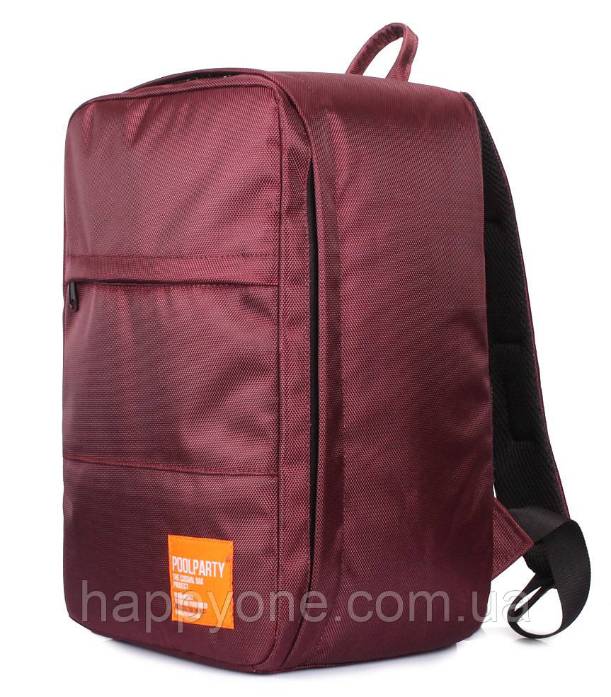 Рюкзак для ручної поклажі PoolParty HUB (марсала) - Ryanair / Wizz Air / МАУ
