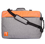 Рюкзак-сумка для ручної поклажі PoolParty Cabin (сірий-помаранчевий) - МАУ, фото 3