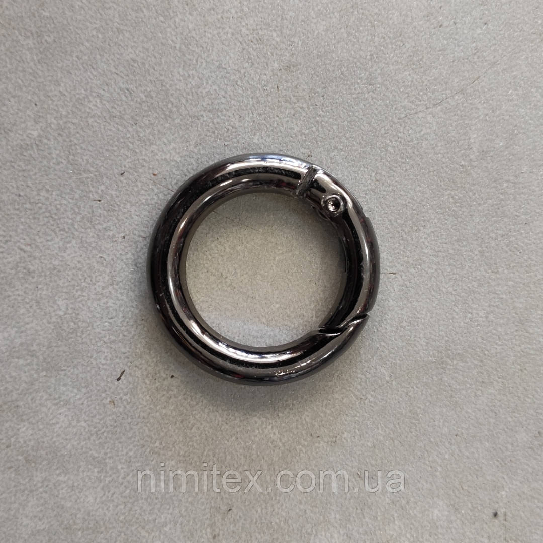 Кольцо-карабин 19 мм черный никель - фото 1 - id-p1141373794
