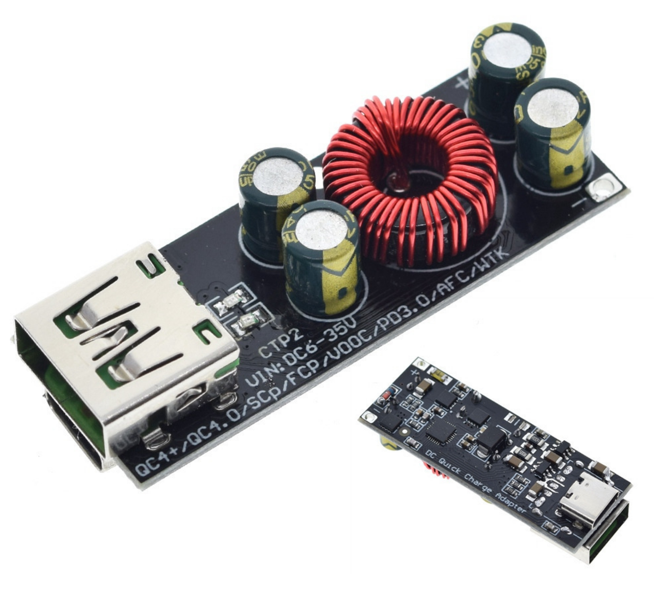 USB type-C DC-DC понижуючий стабілізатор 6-35В на 5В QC4.0 QC3.0 - SW3516