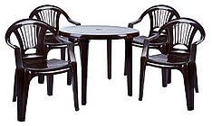 Набір садових меблів Стіл "Коло" і 4 стільці "Промінь", Алеана