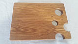 Дошка для нарізування та подавання сиру з дуба. Кухонна дошка дерев'яна. Дошка для подавання страв. 30*17см, фото 6