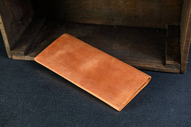 Шкіряний гаманець Молодіжний, натуральна Вінтажна шкіра, колір коричневый відтінок Коньяк