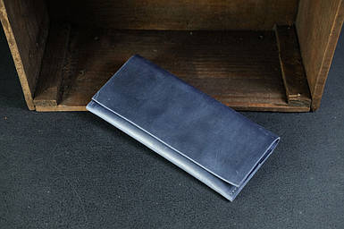 Жіночий гаманець Молодіжний з натуральної шкіри колір Синій