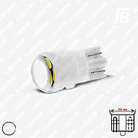 Лампа LED цоколь T10 (W3W/W5W, бесцокольная), с линзой, 12 В, SMD 2835*03 (белый)